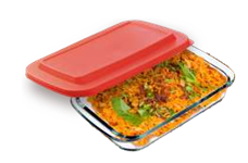 Borosilicate glass Rectangular Baking Dish with Lid